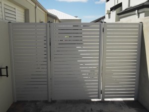 9. white slat gate with infill each side